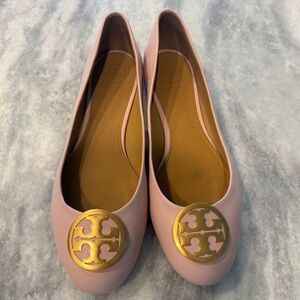 Tory Burch Blush Flats with Gold Emblem